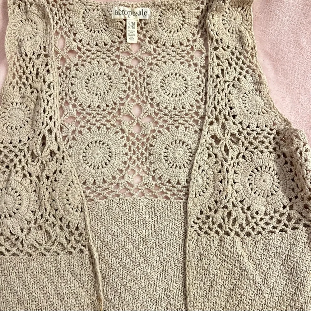 Aeropostale crochet jacket, beige - Picture 3 of 4